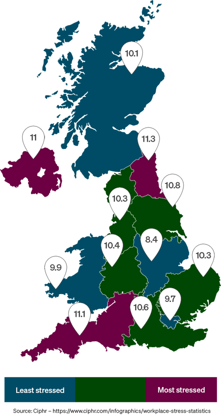 Where in the UK are people the most stressed? Where in the UK are people the most stressed?